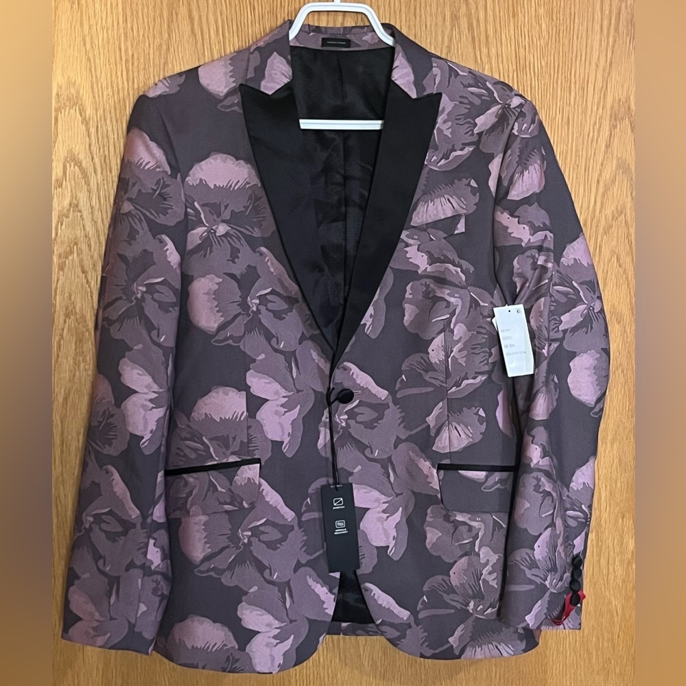J. Ferrar Floral Patterned Blazer - Pink and Black